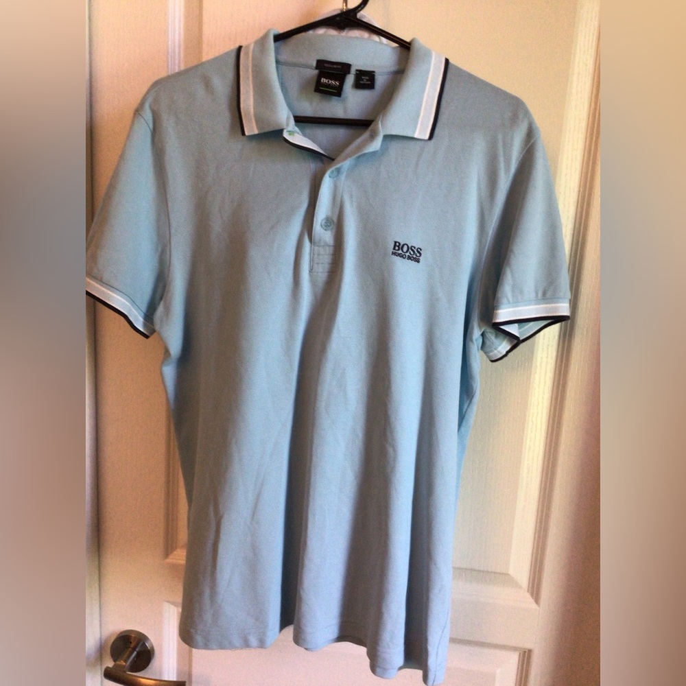 Boss Hugo Boss blue polo size large
